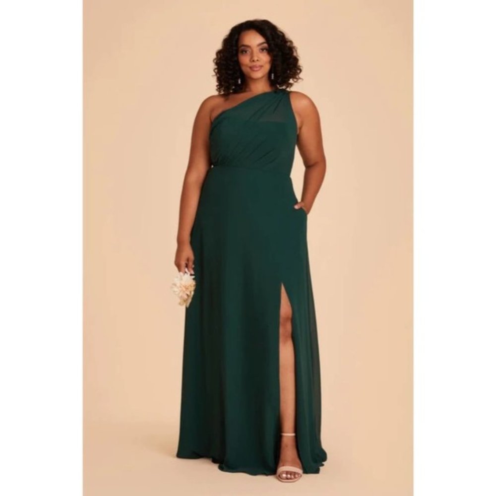 NEW Birdy Grey Kira Emerald Green One Shoulder Women XL Maxi Wedding Guest Dress